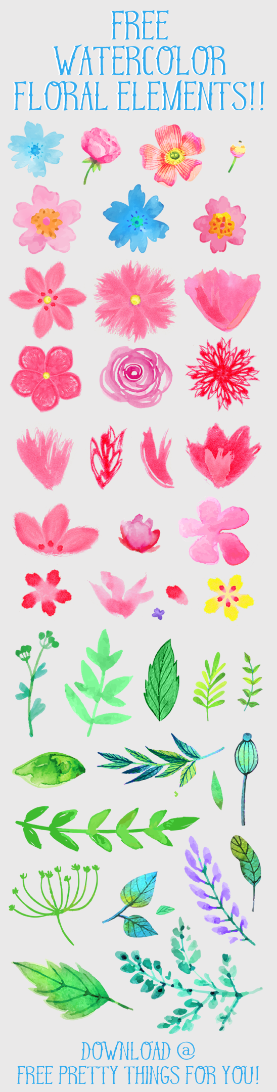 548x2160 Free Watercolor Flower Clipart