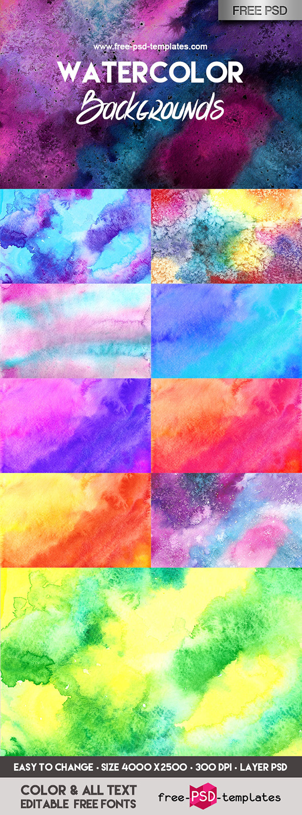 600x1618 Free Watercolor Texture Packs