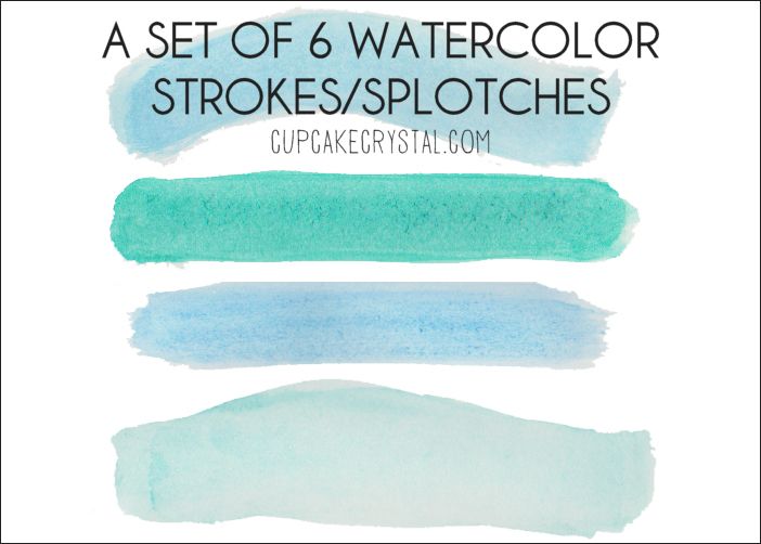 702x502 Free Watercolor Seafoam Brush Strokes Clipart Design
