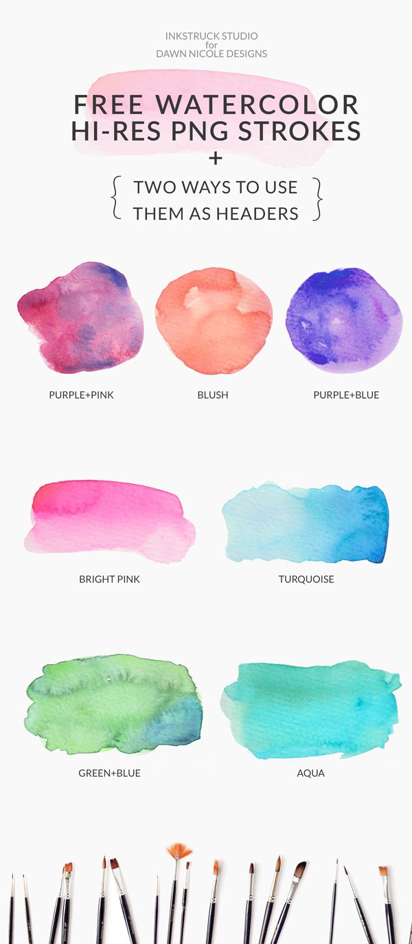 600x1373 Free Watercolor Brushstrokes Dawn Nicole