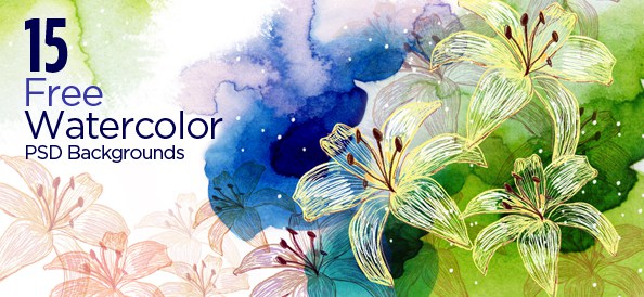 594x274 15 Free Psd Watercolor Backgrounds For Artistic Designs