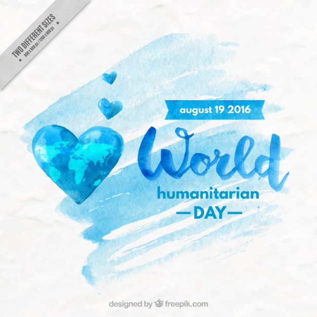 626x626 Humanitarian Day Background In Watercolor Effect Vector Free