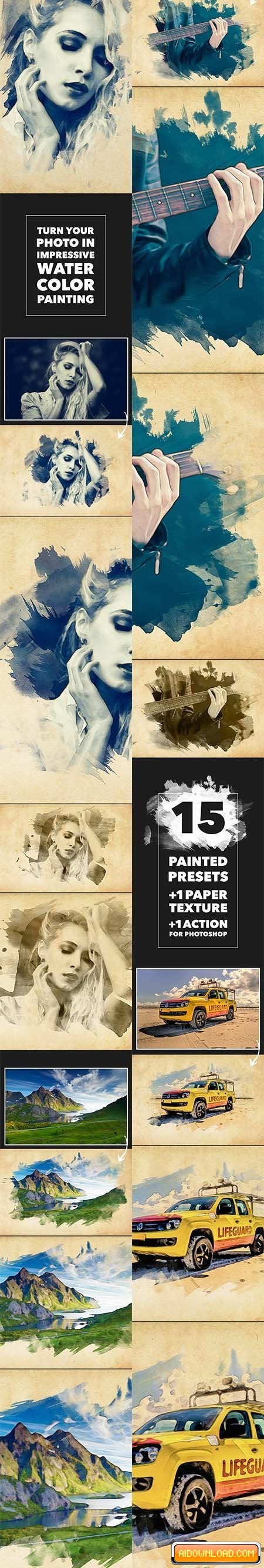 450x2669 Vibrant Watercolor Effect Photoshop Action Free Download Free