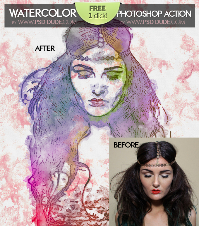 680x769 Watercolor Photoshop Free Action Psddude