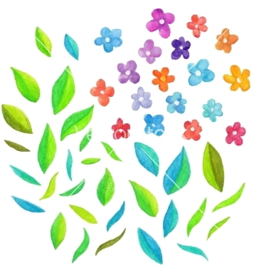 357x376 Free Watercolor Floral Elements Vector Free Vector Download 235181