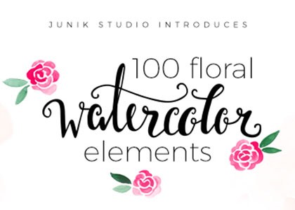 420x300 100 Free Watercolor Floral Elements Free Design Resources
