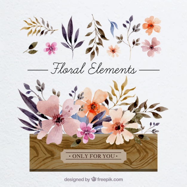 626x626 Card With Watercolor Floral Elements Vector Free Download
