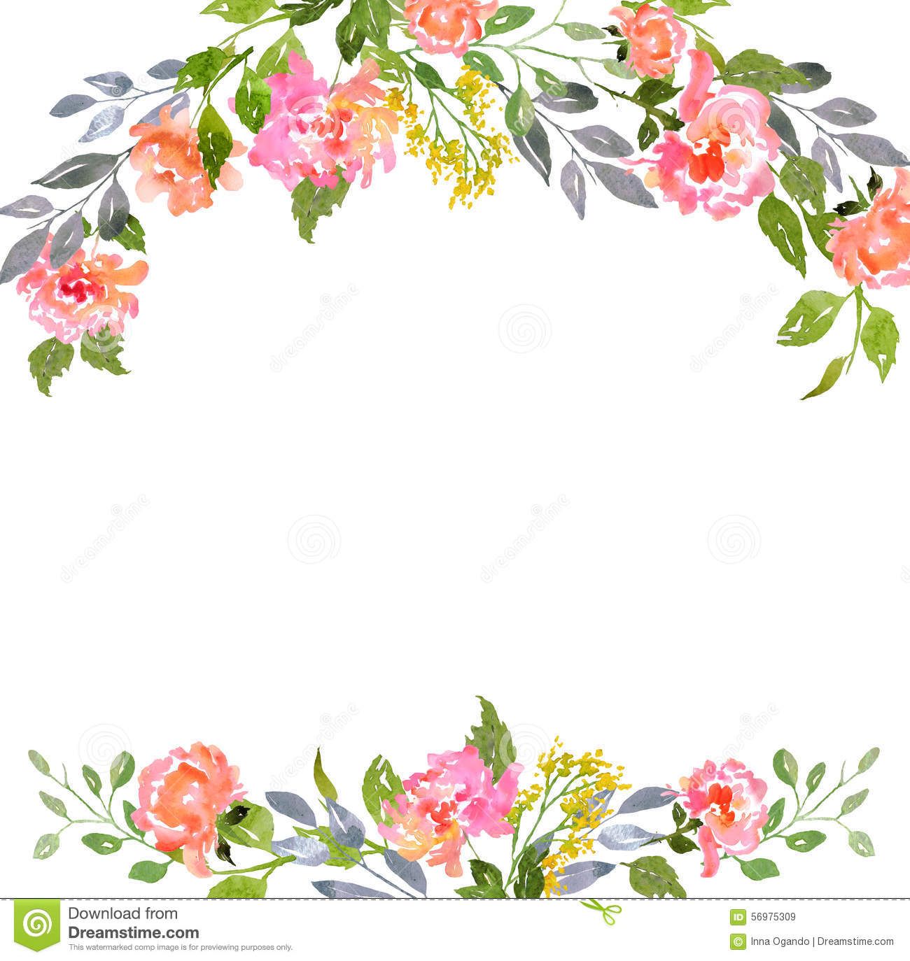 1300x1374 Watercolor Floral Card Template