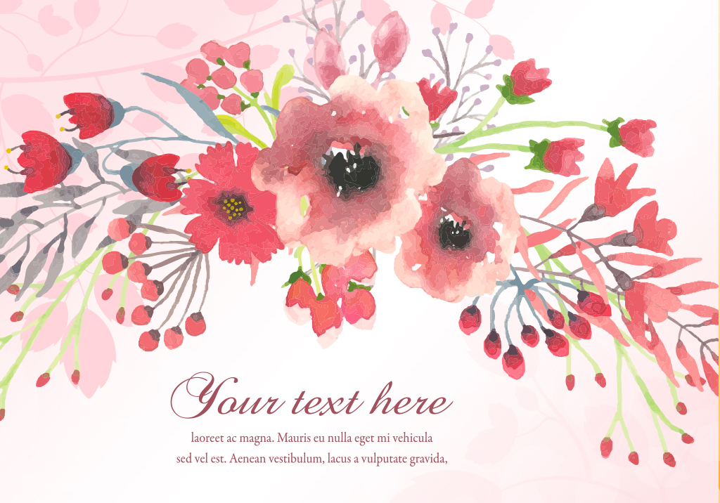 1024x716 Vector Illustration Of Watercolor Floral Background Free