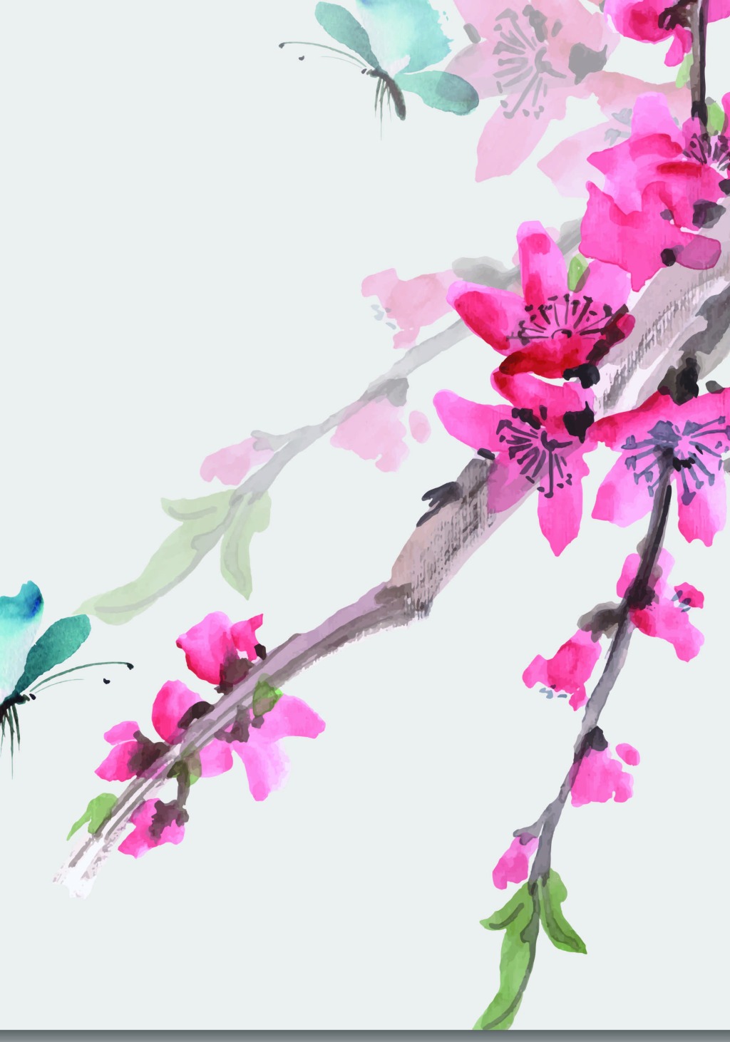 1024x1462 Watercolor Floral Background Template Free Download Ai Files