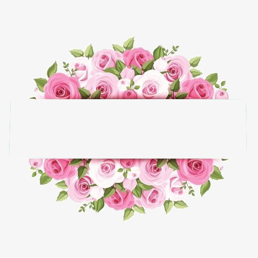 510x510 Pink Watercolor Flower Borders, Watercolor Clipart, Flower Clipart