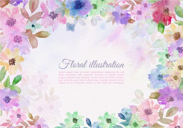 700x490 Vector Colorful Watercolor Flower Border