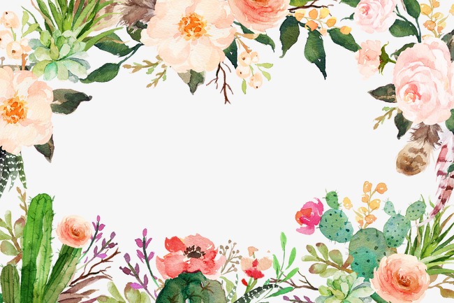 650x433 Watercolor Flowers Smile Flowers Border, Watercolor Clipart, Smile
