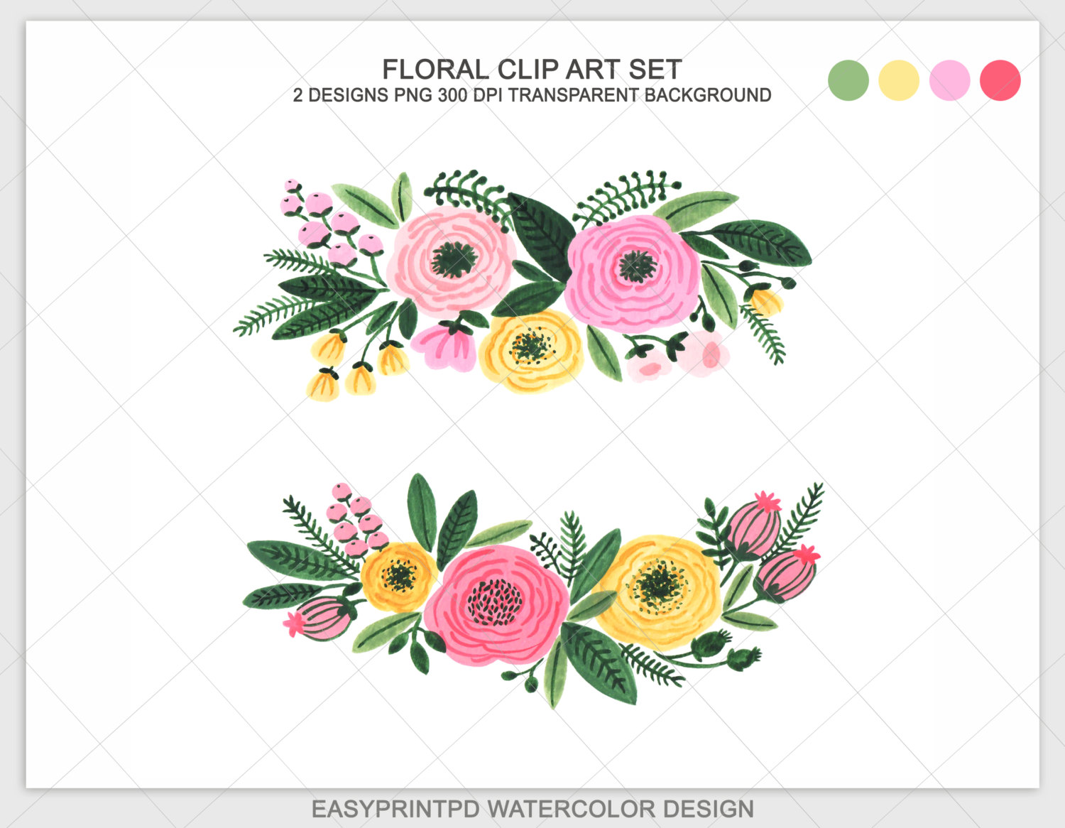 1500x1166 Flower Clipart Watercolor