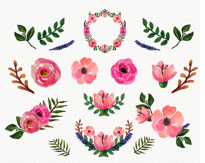 Free Watercolor Flower Clipart at GetDrawings | Free download