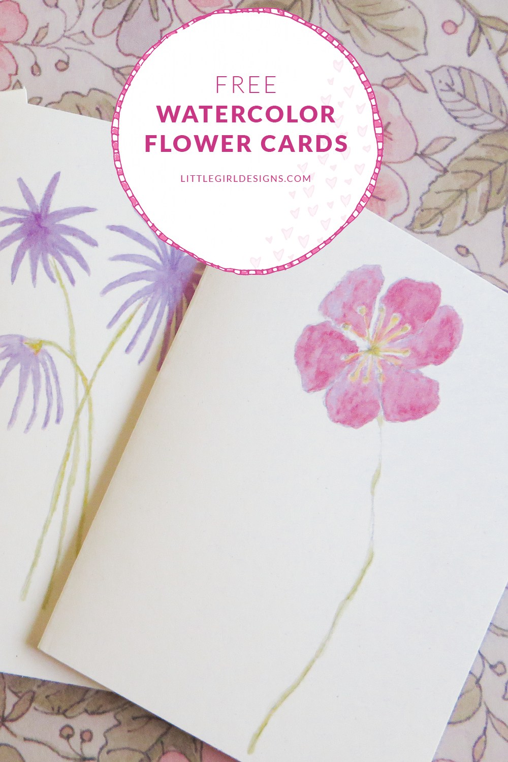1000x1500 Free Watercolor Flower Cards For You!