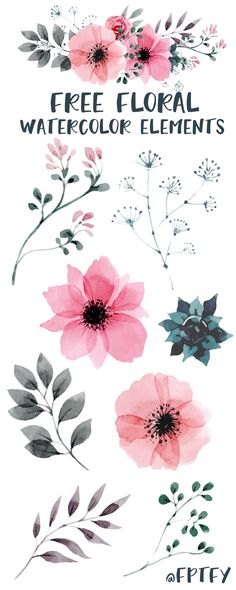 236x590 Free Watercolor Flower Graphics From All Things Art + Hand