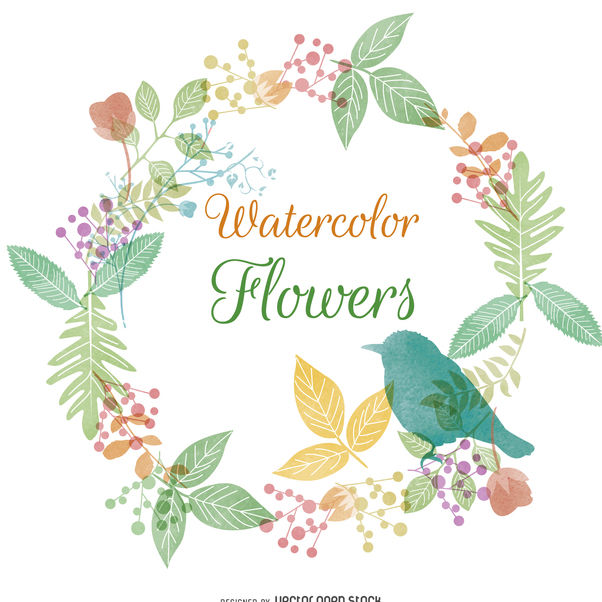 602x602 Watercolor Flower And Nature Frame Free Vector Download 373175