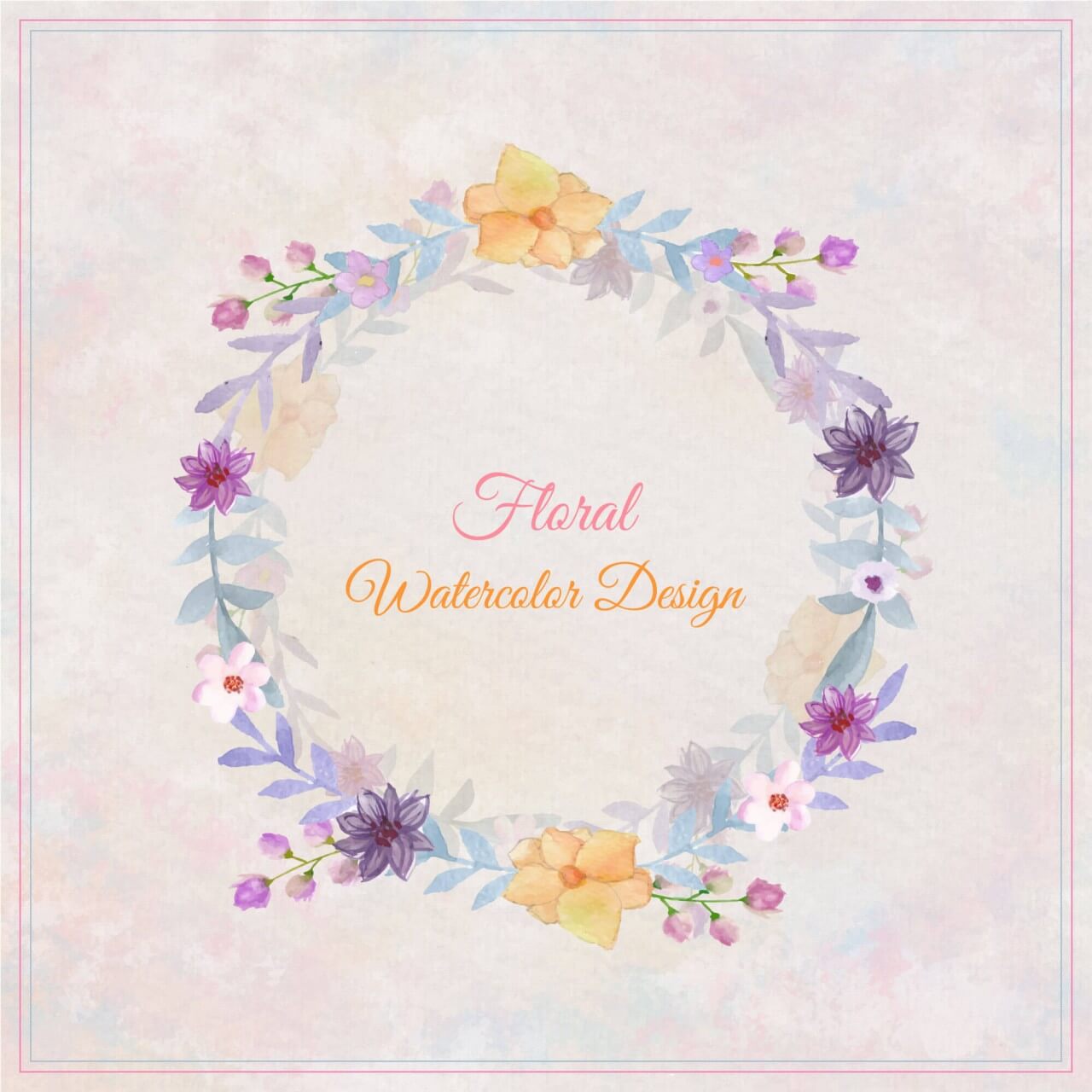 1280x1280 Free Vector Watercolor Floral Greeting Card. Watercolor Flowers