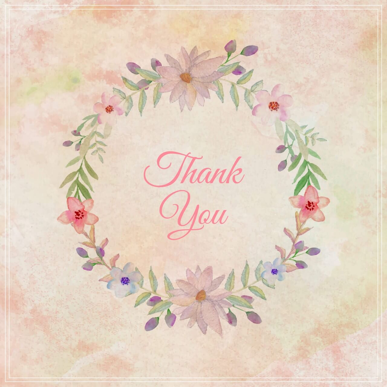 1280x1280 Free Vector Watercolor Vintage Floral Greeting Card. Watercolor