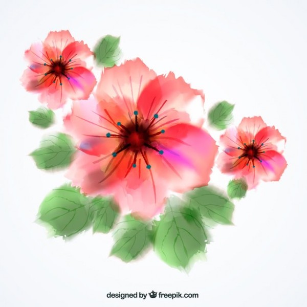 600x600 Watercolor Flowers Free Vector Free Vectors Ui Download