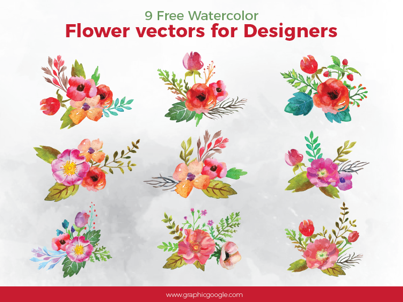 800x600 9 Free Watercolor Flower Vectors For Designers By Ess Kay