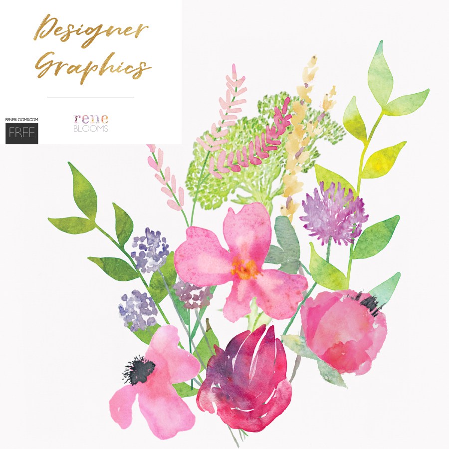 900x900 Free Watercolor Flower Elements Free Design Resources