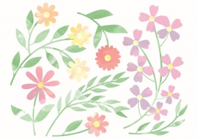 285x200 Watercolor Vector Flowers Free Vector Graphic Art Free Download