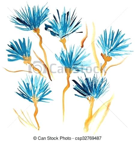 450x470 Blue Watercolor Flowers Hand Painted Blue Watercolor Flowers