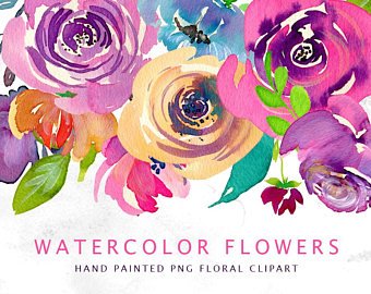 340x270 Watercolor Flower Etsy