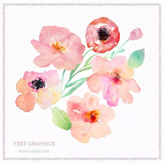 547x547 Free Watercolor Flowers Pinspiry