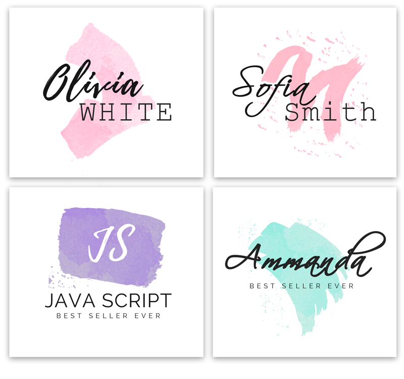 800x750 Watercolor Logo Font