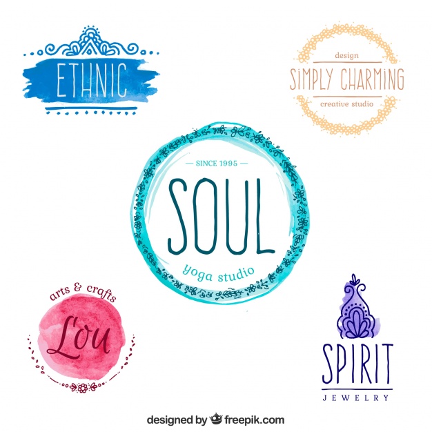 626x626 Watercolor Yoga Logos Set Vector Free Download