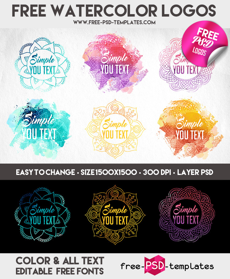 750x909 Free Watercolor Logos In Psd On Behance