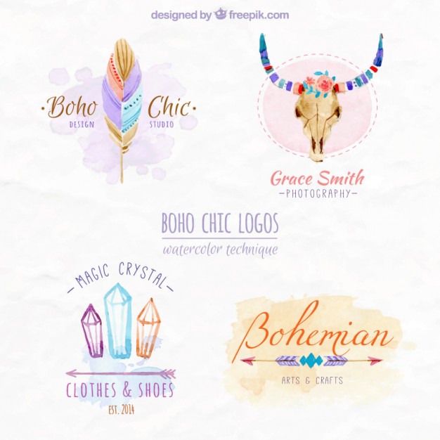626x626 Boho Chic Logos Design Vector Free Download