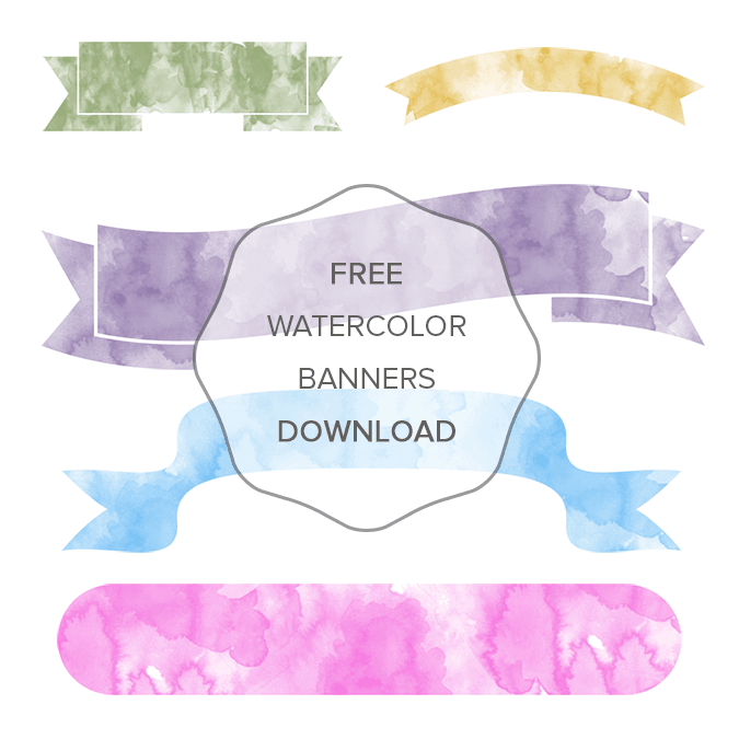 675x675 Free Watercolor Banners Sumy Designs