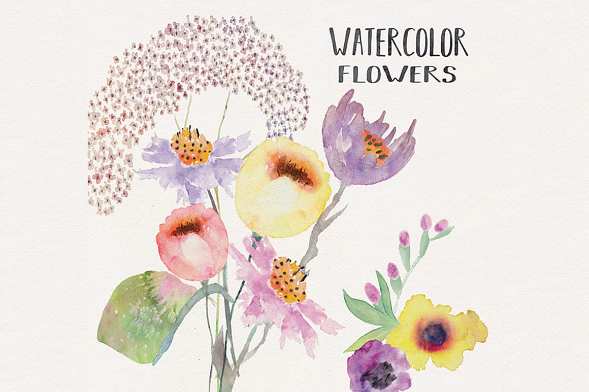 1160x773 Watercolor Flowers (Png, Free) Png Files Photoshop Freebie