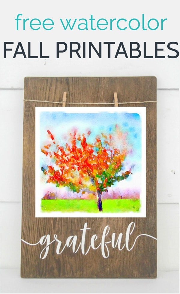 600x979 Free Fall Printables Gorgeous Watercolor Trees