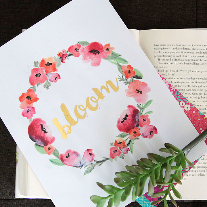 720x720 Free Watercolor Printable + Minc Gold Foil