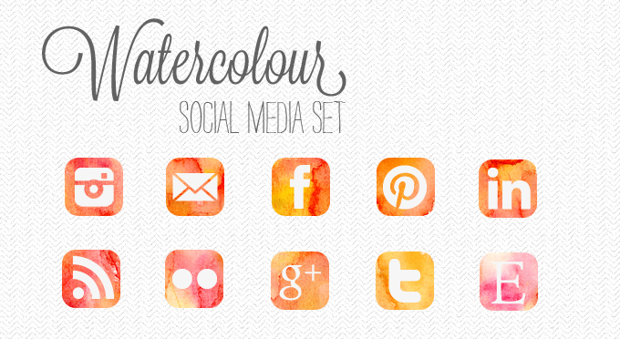 680x372 Free Download Watercolour Social Media Set