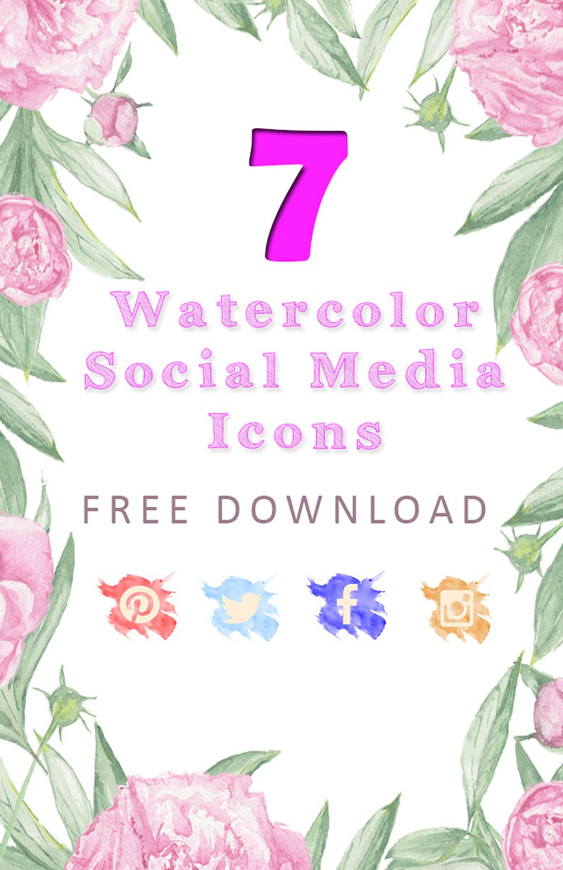 800x1236 Watercolor Social Media Icons For Free Download Rakshi Creations