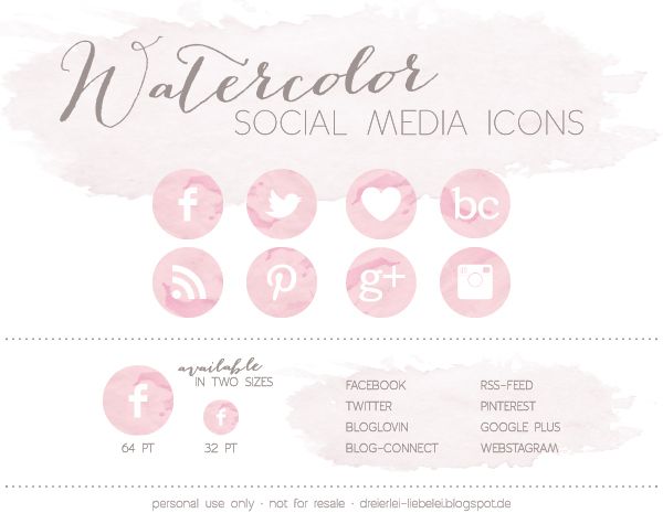 600x465 Watercolor Social Media Icons {Freebie} + Blog Connect Social