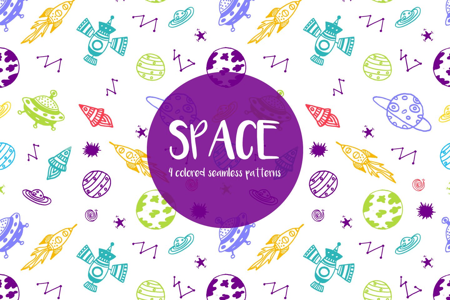 1440x960 Space Watercolor Vector Free Pattern