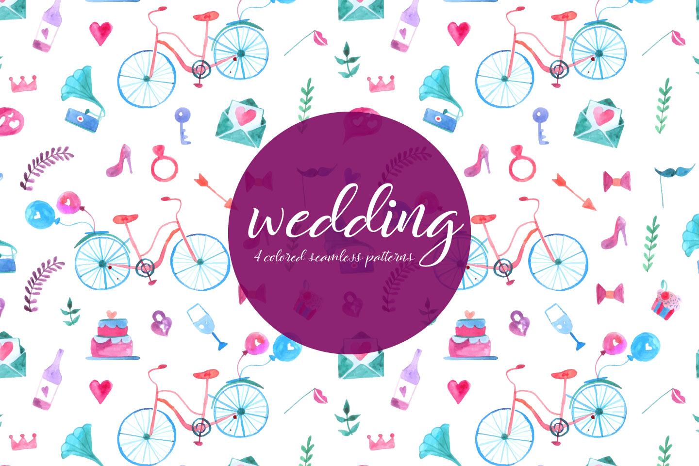 1440x960 Wedding Watercolor Vector Seamless Free Pattern