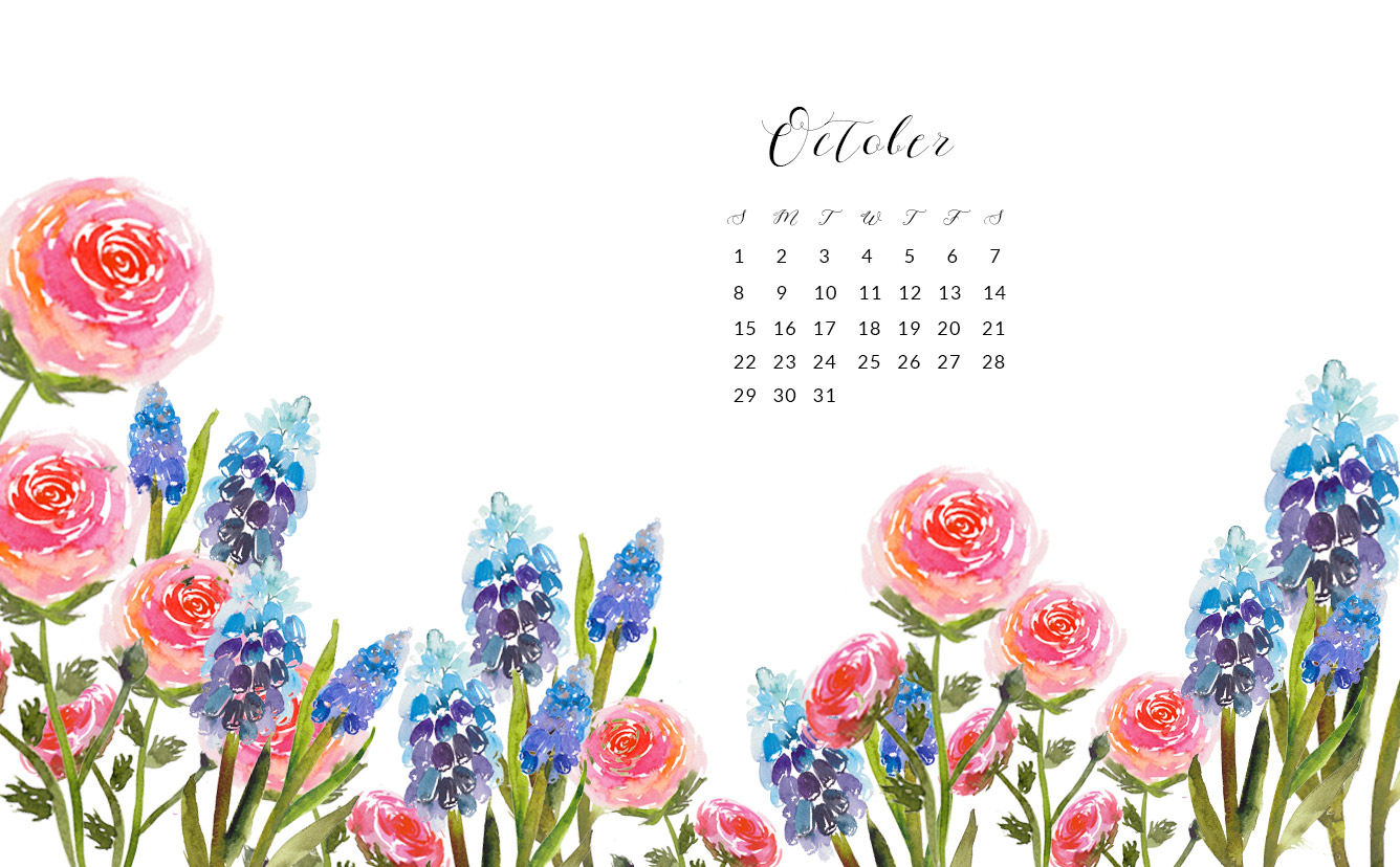 1336x828 Free October Watercolor Wallpapers