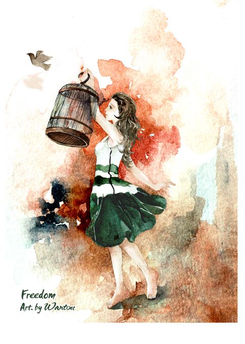 482x675 Freedom...watercolour Arts And Crafts Watercolor