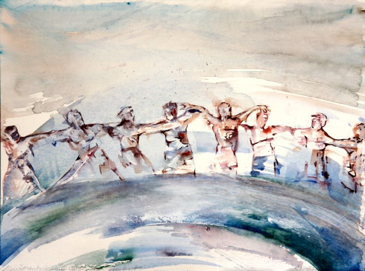 730x543 Human Chains, Jewelery Of Freedom Watercolour Maf