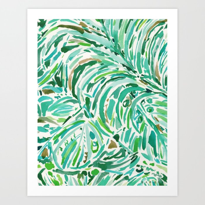 700x700 Lush Freedom Watercolor Palm Print Art Print By Barbraignatiev