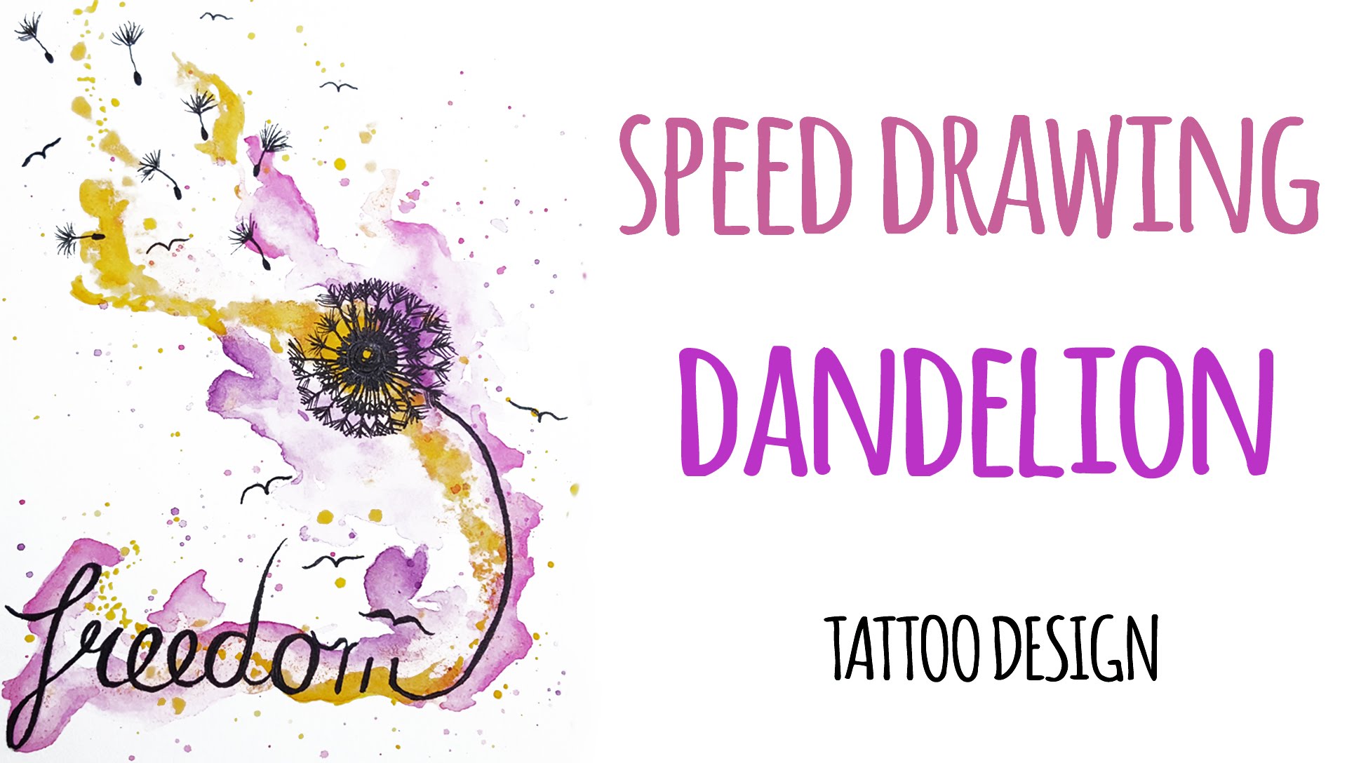 1920x1088 Watercolor Tattoo Inspiration Dandelion Birds Freedom