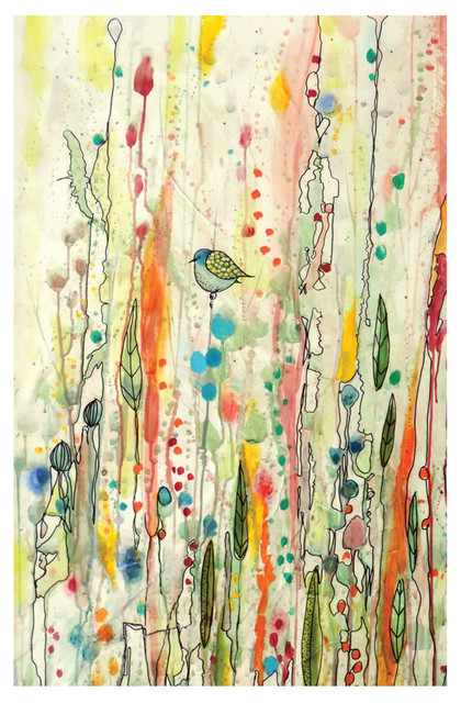 420x640 Bird Art Watercolor Painting Decal, Freedom By Sylvie Demers
